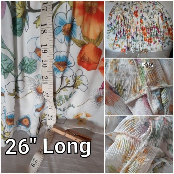 Charlie B New Beautiful Flowy Flower Blouse Tunic - Picture 12 of 16